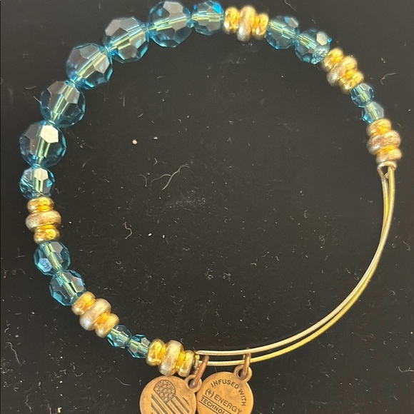 Alex and Ani Blue and Gold, Purple and Gold Charm Bracelets - Picture 4 of 5